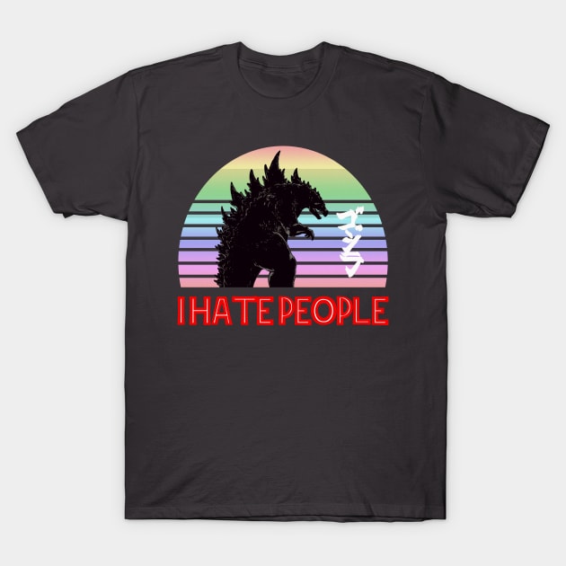 Godzilla Hate People T-Shirt by vestiart